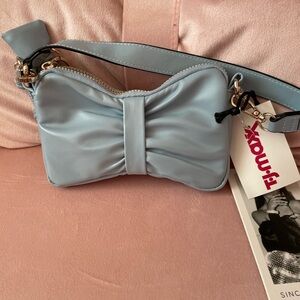 Sincerely Jules Powder Blue Bow Wristlet Crossbody
